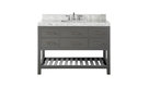 Elizabeth Bath Vanity Set, Sapphire Gray, 48", Top: Carrara Marble