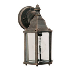 Maxim Builder Cast One Light Rust Patina Clear Glass Wall Lantern
