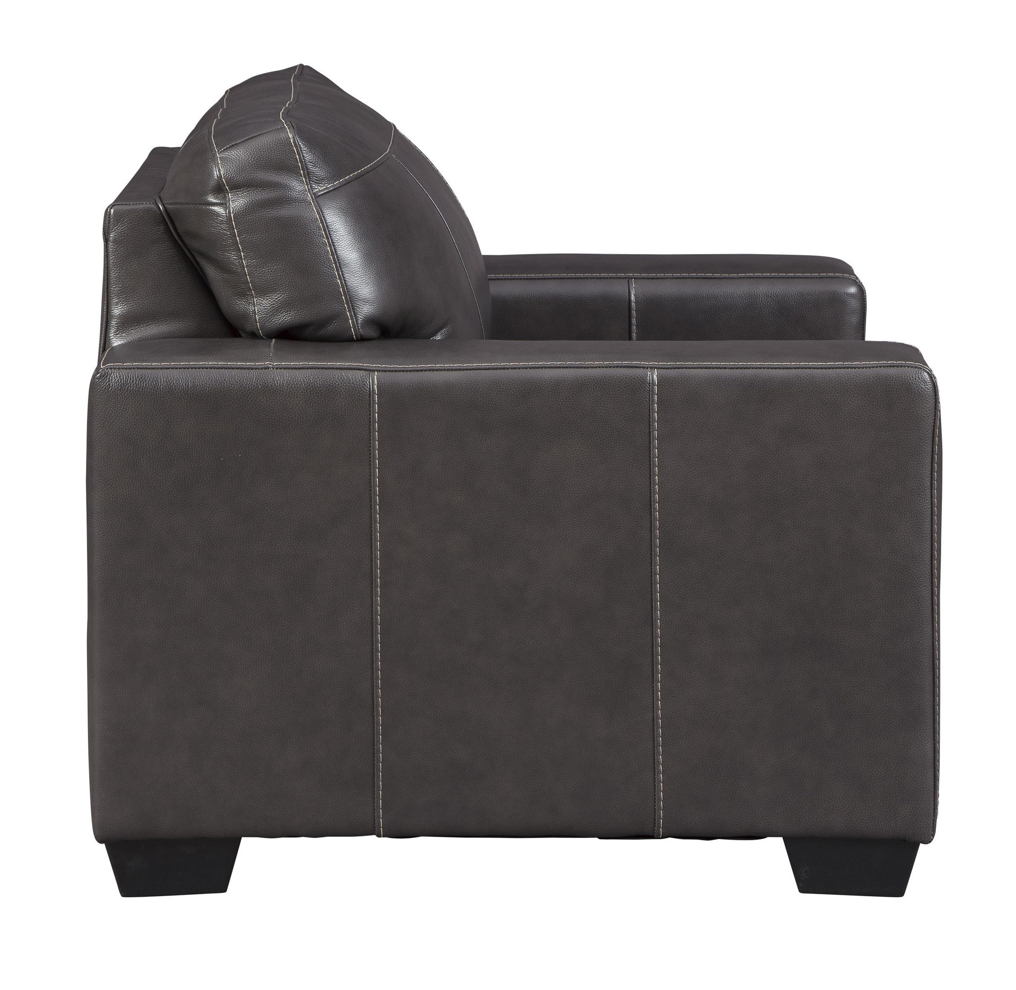 Benzara BM206992 Old School Leather Box Shaped Chair/Stitch Details ...