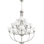 Quorum - Quorum 6059-15-65 Enclave - Fifteen Light 2-Tier Chandelier - Shade Included: TRUE* Number of Bulbs: 15*Wattage: 60W* BulbType: Medium Base* Bulb Included: No