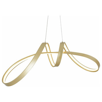 Bucharest Dimmable Integrated LED Chandelier, Sandy Gold, Smart Dimmer Included