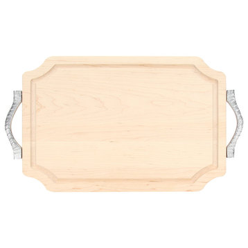 BigWood Boards Scalloped Cutting Board with Rope Handles, Maple, 12" x 18"