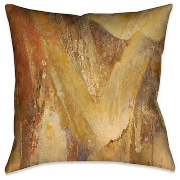 Laural Home Abstract Amber I Outdoor Decorative Pillow, 18"x18"
