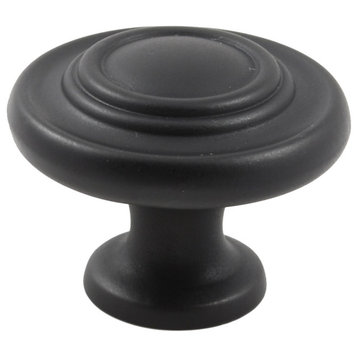 Residential Essentials 10203 1-1/4 Inch Mushroom Cabinet Knob - Black