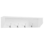 Crosley Furniture - Harper Entryway Shelf White - Keep your entryway floor clutter-free with the Harper Entryway Shelf. Four classic double hooks offer hanging storage for coats, hats and book bags. The top of the shelf is ideal for decor or small storage baskets. The Harper Entryway Shelf has a modular design that coordinates well with other items within the collection.