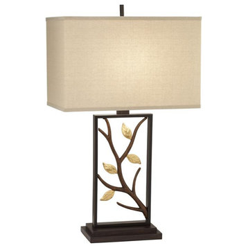 Pacific Coast Lighting Vera Branches and Leaves Metal Table Lamp in Bronze/Gold