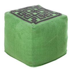 Green & Chocolate Square Pouf - Floor Pillows And Poufs
