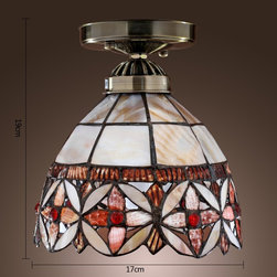 LightInTheBox Tiffany Style Semi Flush Mount - Floral Patterned - Chandeliers
