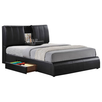ACME Kofi Upholstered Queen Platform Bed in Black