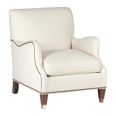 Gabby Lincoln Saddle Arm Lounge Chair, Gray Zulu Feather