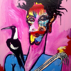 Magpie and friends by Stephen Homewood - Paintings