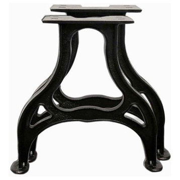 Vintage Industrial Ductile Cast Iron Table Base - Set of 2