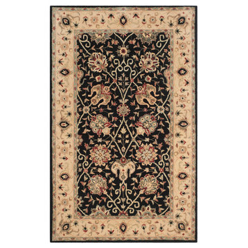 Safavieh Antiquity Collection AT21 Rug, Black, 6'x9'