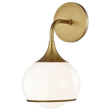 Reese 1-Light Wall Sconce, Aged Brass