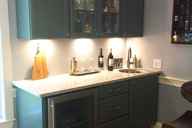 Inspiration for a coastal home bar remodel in Boston