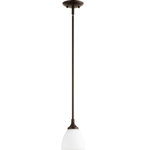 Quorum International - Enclave 1Lt Mini - Stn - Whether artfully hung over a bar or a countertop, these fabulous pendants offer tremendous flexibility to any room's ensemble. An eye catching addition when grouped in multiples, each penadnt is designed with a unique application in mind. Available in styles including traditional victorian, french cottage, modern minimalist, contemporary loft, rustic farmhouse, and industrial eclectic, just to name a few.