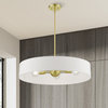 Venlo 5 Light Satin Brass With Shiny White Accents Large Drum Pendant