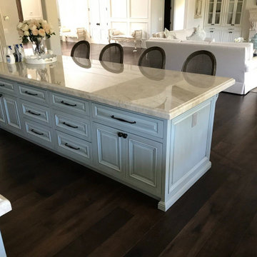 Campbell | Whole floor replacement. Сustom hand-scraped hickory