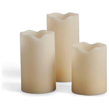 2 Sets of 3 LED Pillar Candles, 6 total candles
