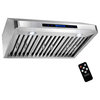 AKDY 30" Stainless Steel Under Cabinet Range Hood Touch Panel and Baffle Filters