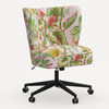Red from Scalamandre Newton Office Chair, Tropical Flora Blush