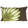 Visions II Palm Fan Pillow, Chocolate, 12"x20"