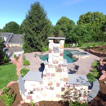 Poolside Fireplace