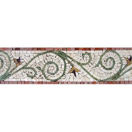 Floral Pattern Mosaic Border- Spring, 12"x6"