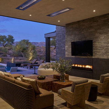 backyard fireplace