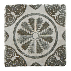 SomerTile Costa Cendra Decor Encaustic Ceramic Floor and Wall Tile, Daisy