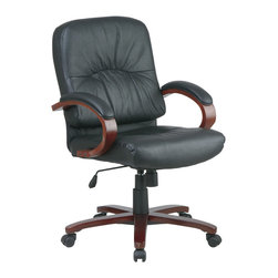 Mid Back Leather Office Chair - Office Chairs