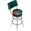 Bar Stool - University of Miami Text Stool with Foam Padded Seat and Back