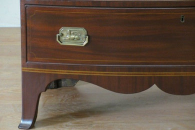 Antique Inlaid Mahogany Federal Bow Front Chest