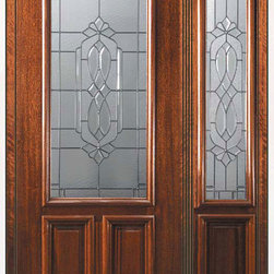 Prehung Sidelight Door 80 Mahogany Kensington 2 Panel 2/3 Lite Glass - Front Doors