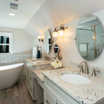 Elegant Master Bathroom & Closet in Previous Attic Space in Alexandria