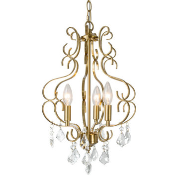6-Light Candle Style Modern Chandelier, Gold