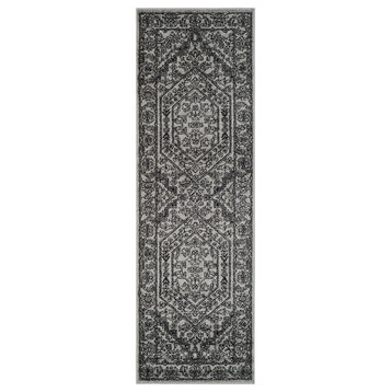 Safavieh Adirondack Collection ADR108 Rug, Silver/Black, 2'6"x16'