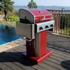 Kenmore 3 Burner Gas Grill with Side Shelves, Red