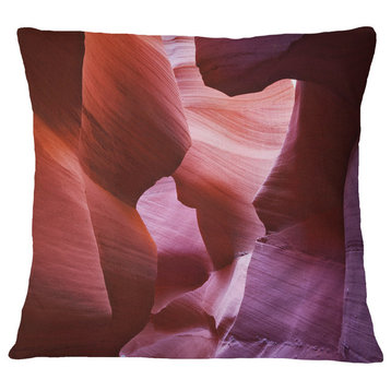 Play of Light in Antelope Canyon Landscape Photography Throw Pillow, 16"x16"