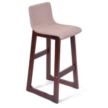 Chelsea Contemporary Wood/Fabric Barstool - Beige Linen
