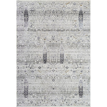 Dynamic Rugs Refine Shrink Poly Area Rug, Taupe Silver Gold, 2'x3'