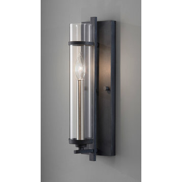 Feiss 1-Light Forged Iron/Brushed Steel Sconce
