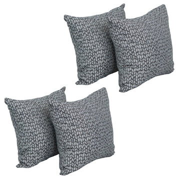 17" Jacquard Throw Pillows With Inserts, Set of 4, Banyan Timber
