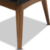 Nexus Mid-Century Modern Walnut Wood Dining Chair, Set of 2, Dark Gray