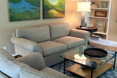 Inspiration for a contemporary living room remodel in Bridgeport with beige walls