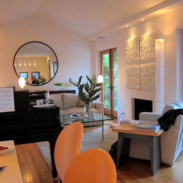 Santa Barbara Contemporary Living Room and Fireplace