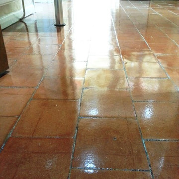 Quarry Tiled Kitchen Floor Resealed in Cople