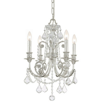 Regis 4 Light Clear Spectra Crystal Silver Mini Chandelier