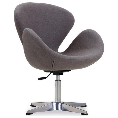 Manhattan Comfort Raspberry Fabric Height Adjustable Chair in Gray