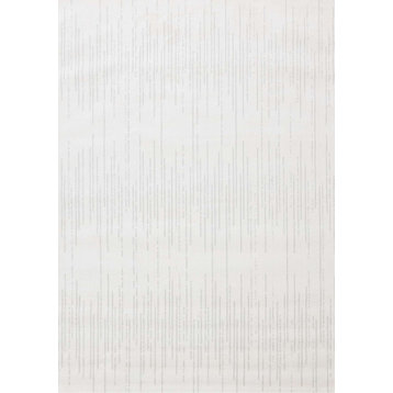 Hudson Collection White Gray Modern Lines Area Rug, 7'10"x10'6"